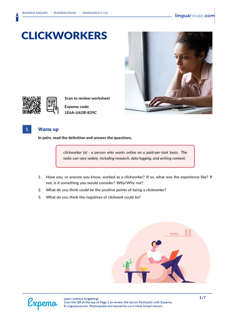 Understanding Clickworker Roles and Tasks | PDF | Employment | Vocabulary
