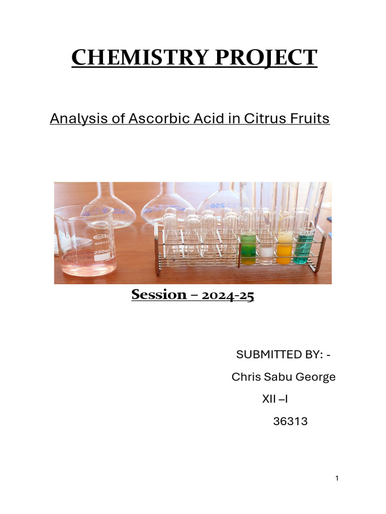 Chemistry Project | PDF