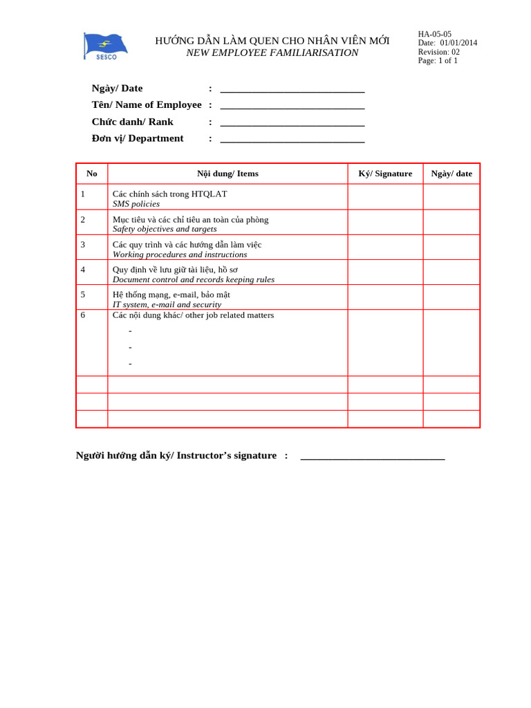 0505 Shore Staff Familiarisation | PDF
