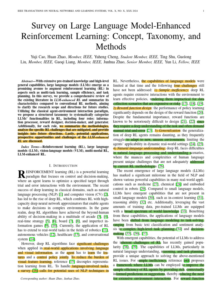 Survey On Large Language Model - Enhanced - RL | PDF