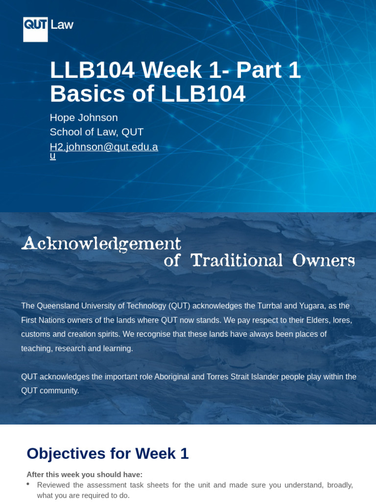 LLB104 Week 1 Overview and Objectives | PDF | Critical Thinking | Argument