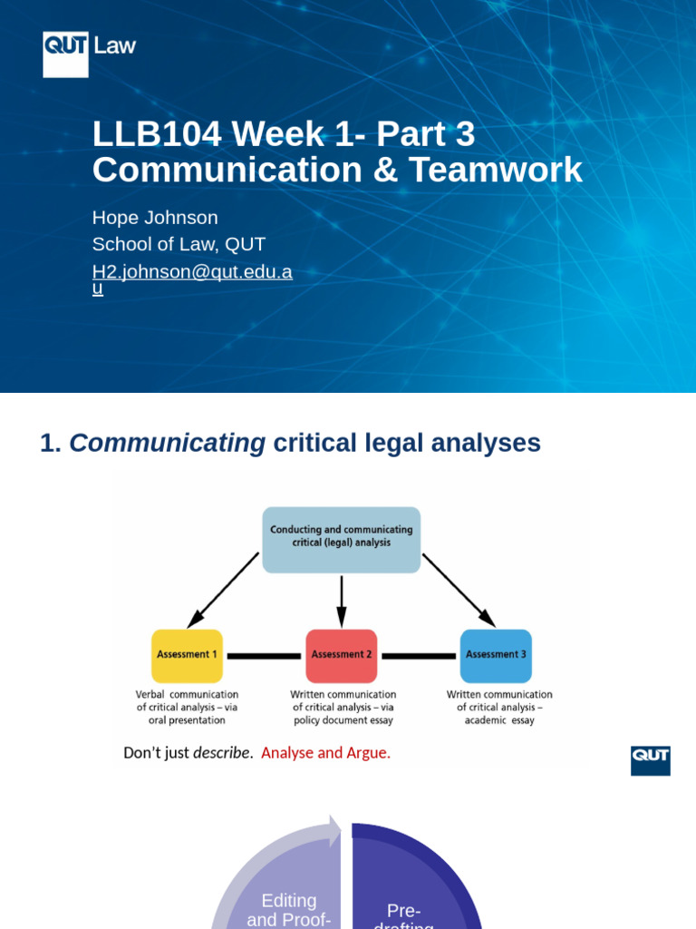 LLB104 Week 1 - Part 3 | PDF | Analysis | Argument