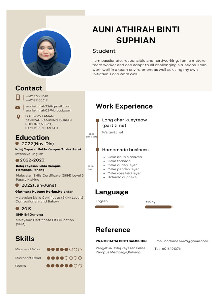Auni Athirah Binti Suphian: Contact | PDF