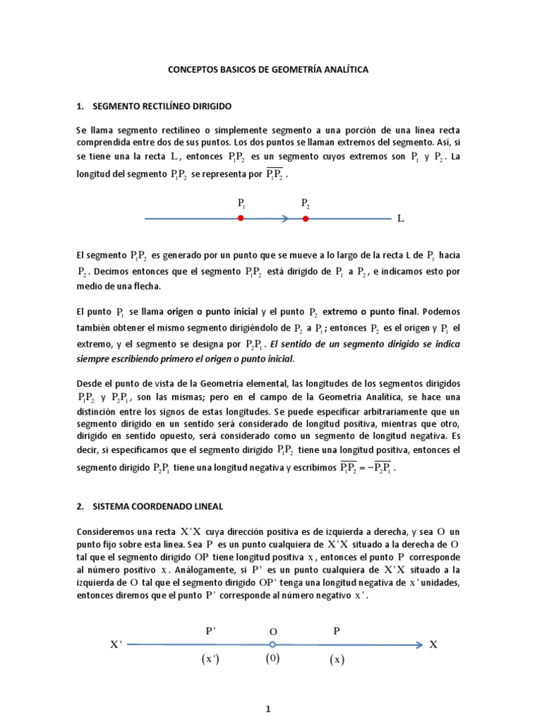 Conceptos basicos geometría analítica  Sistema de 