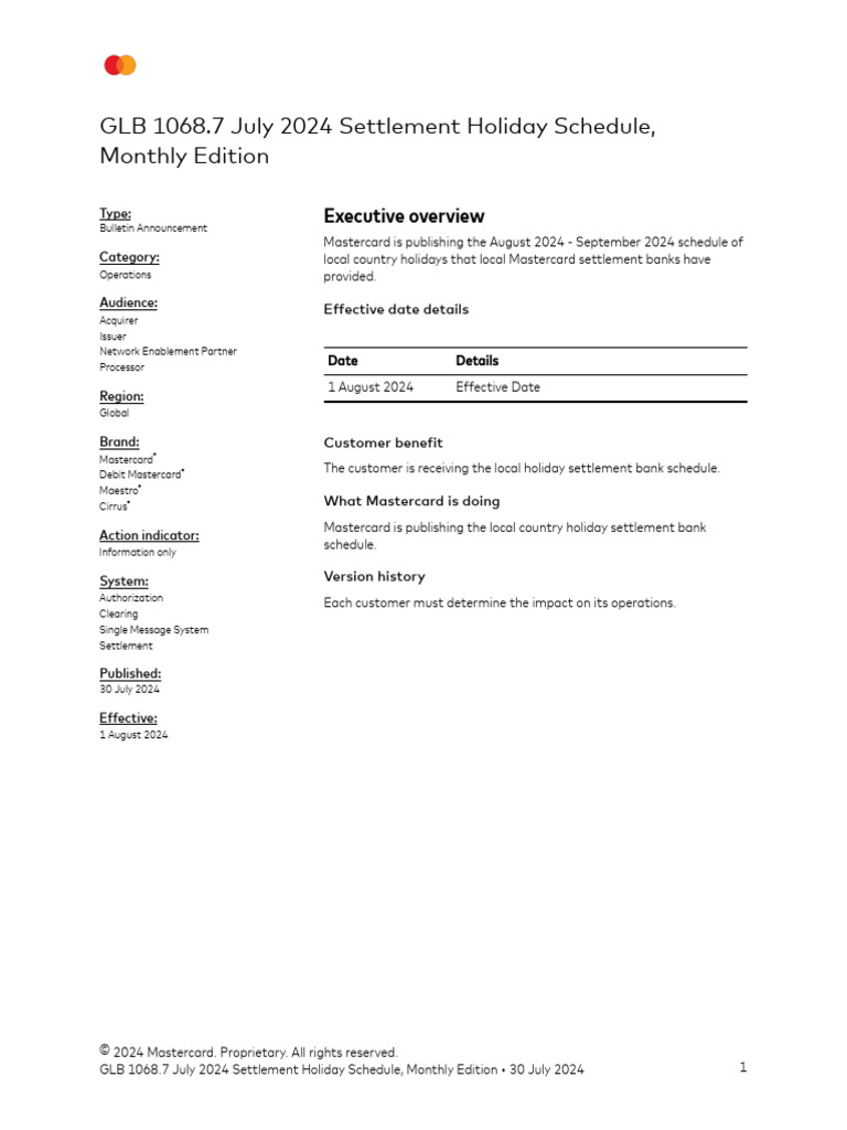 Mastercard Important Annonocument | PDF