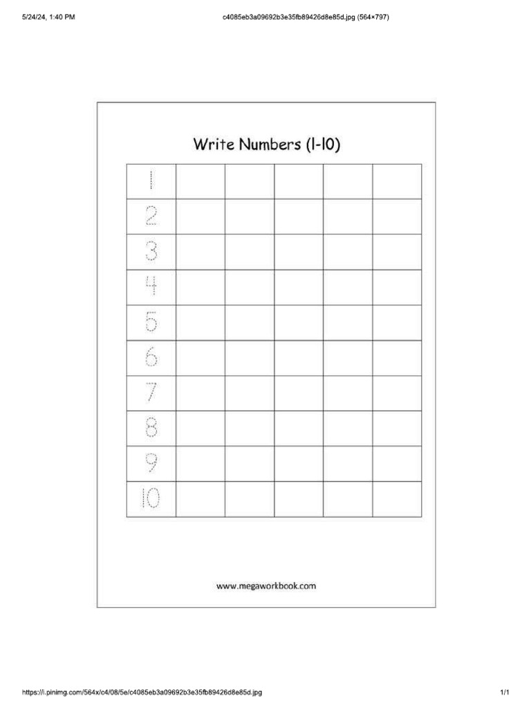 Numbers 1-10 | PDF