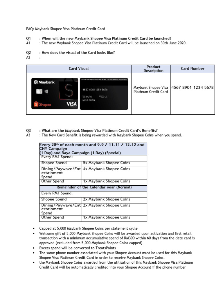 MBB Shopee Card - Faq | PDF