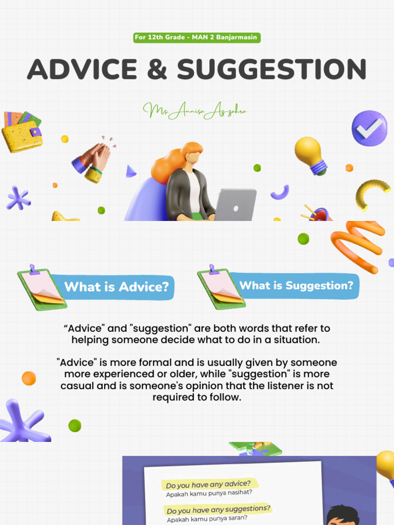 Understanding Advice and Suggestions | PDF | Self-Improvement