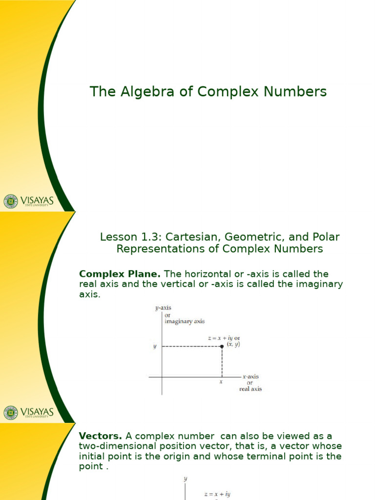 Lesson 1.3 Cartesian Geometric and Polar Representations of Complex ...
