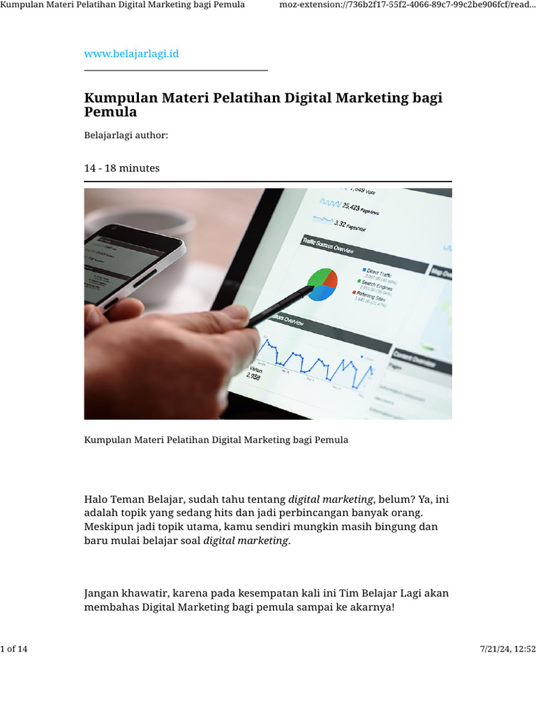 Kumpulan Materi Pelatihan Digital Marketing Bagi Pemula Pdf