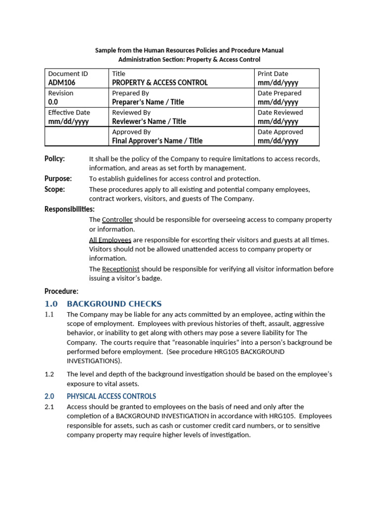 Human Resource Procedure | PDF | Background Check | Business
