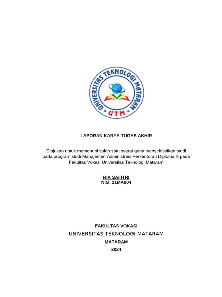 Karya Tugas Akhir RIA 2 Edit (2) Baru | PDF