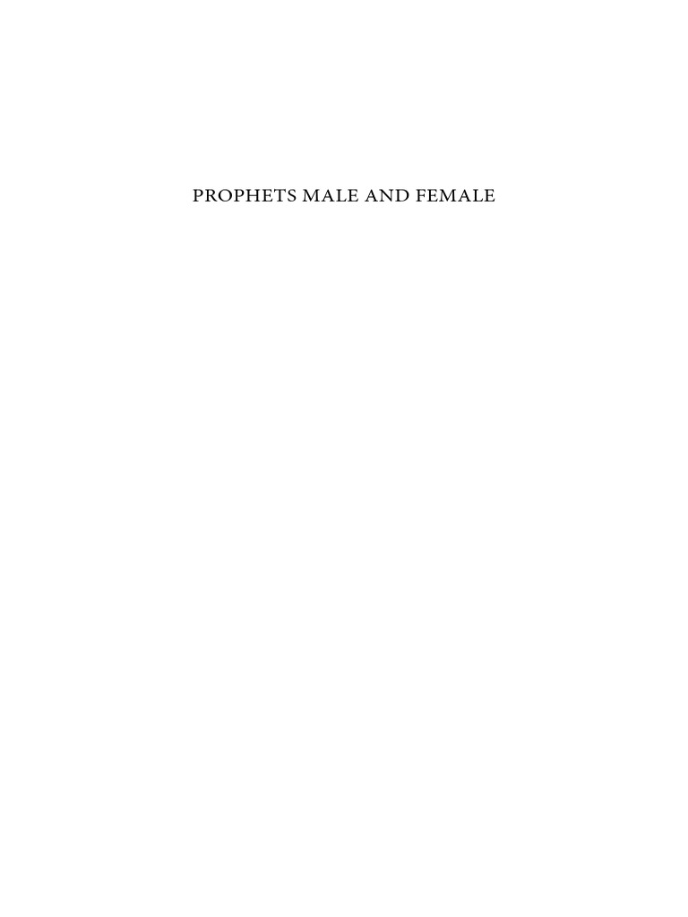 Prophets Male and Female Gender and Prop | PDF | Bible | Prophecy