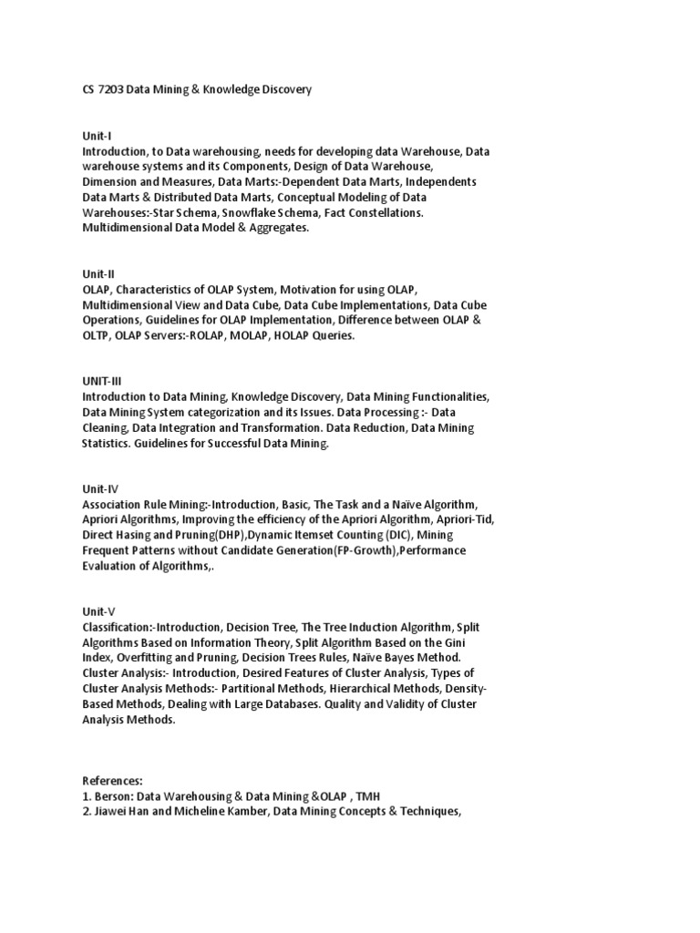 CS 7203 Data Mining Syllabus | PDF | Business | Computers