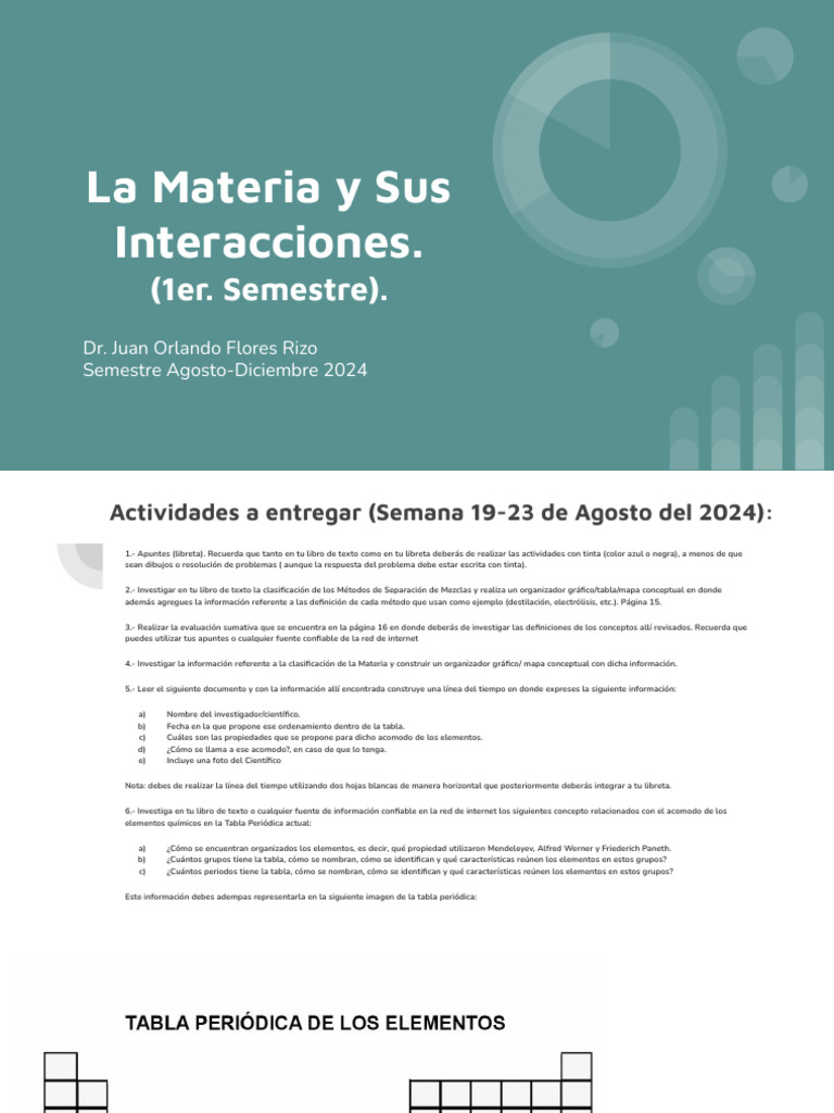 La Materia y Sus Interacciones.: (1er. Semestre) | PDF