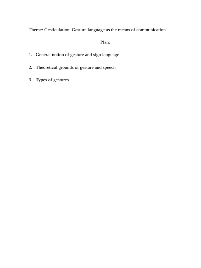 Jemal Gesticulation | PDF