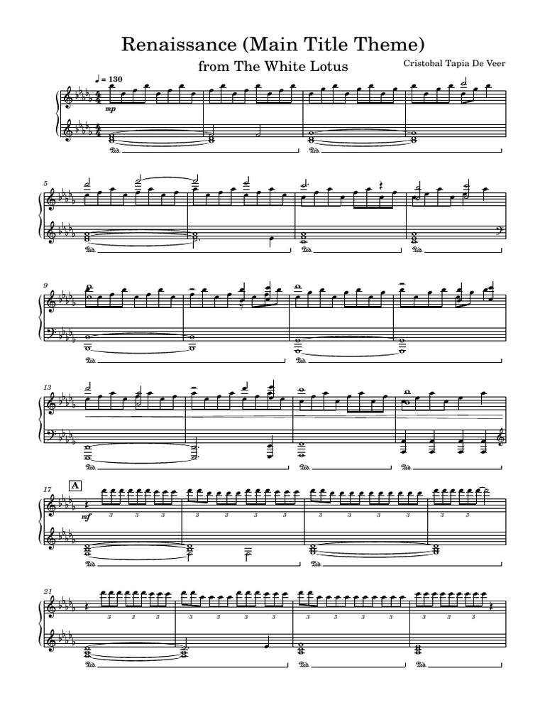 Renaissance main title theme from the white lotus cristobal tapia de