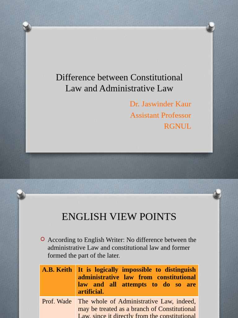 5 Difference Bewtween Const Law and Adm Law | PDF