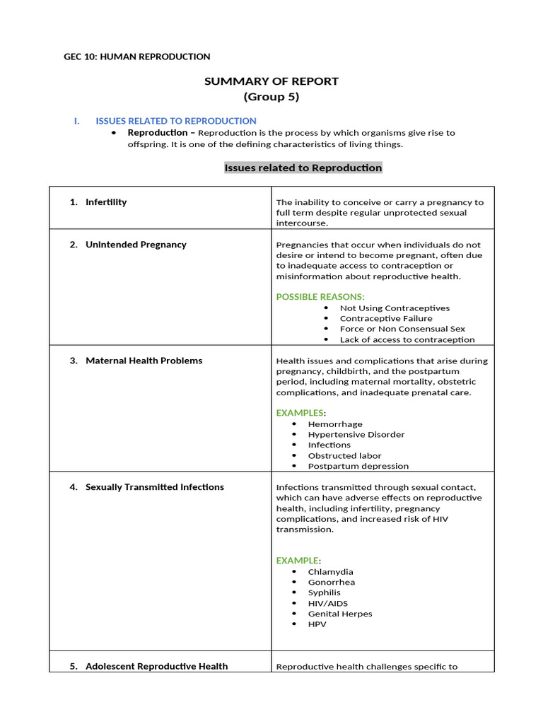 Group 7 Summary of Report | PDF | Sexually Transmitted Infection ...