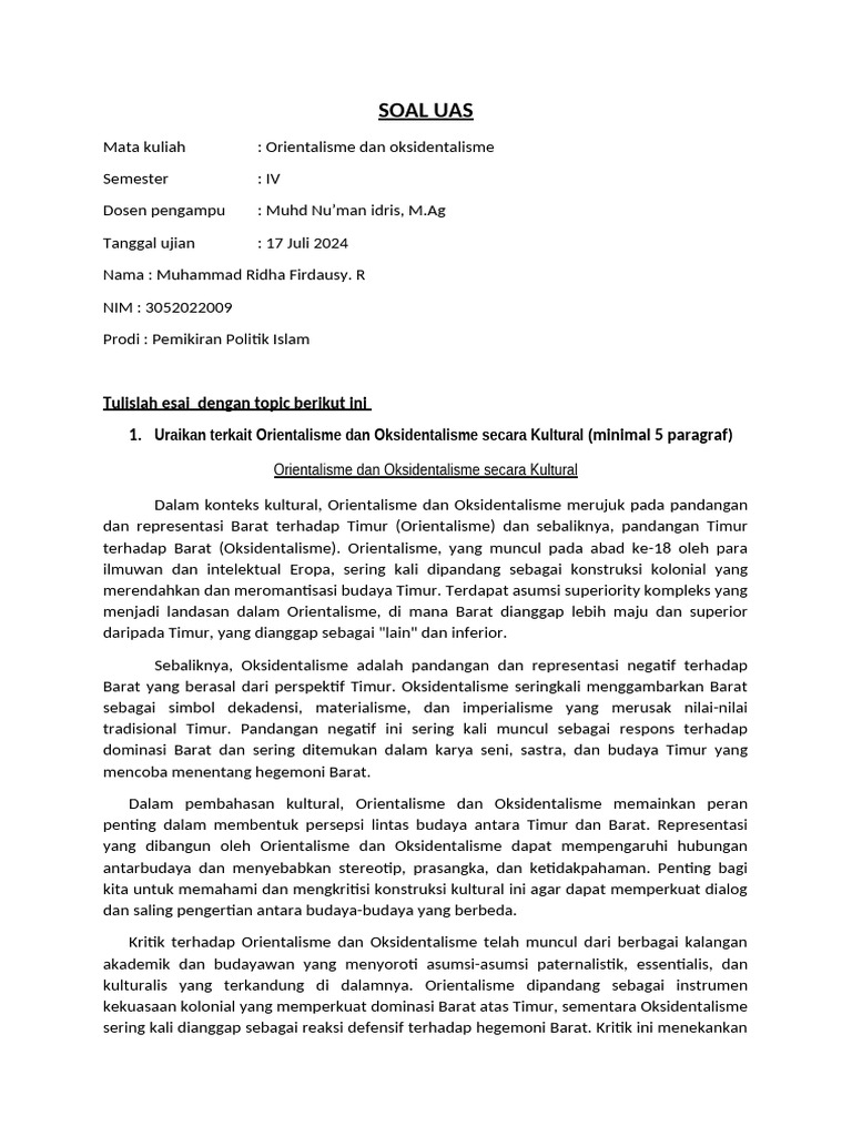 UAS (Muhammad Ridha Firdausy. R) | PDF