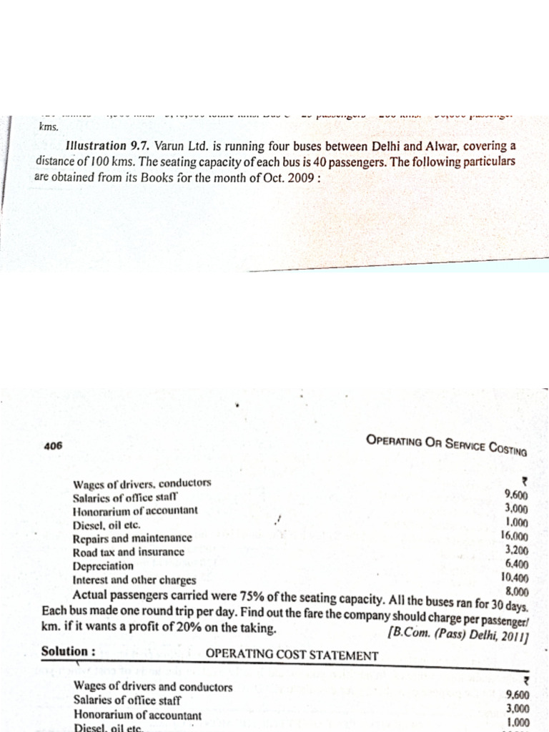 Operating or Service Costing | PDF