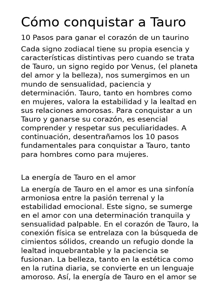 Como Conquistar A Un Tauro : 15 formas de enamorar a una mujer del ...