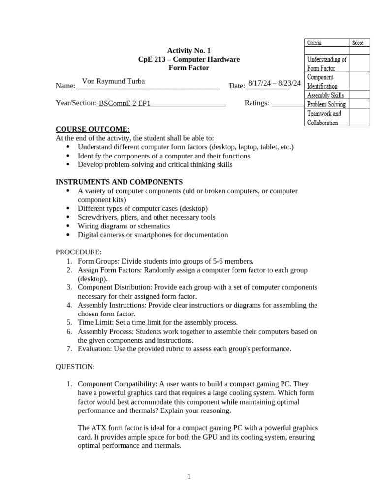 Understanding Computer Form Factors | PDF | Laptop | Personal Computers