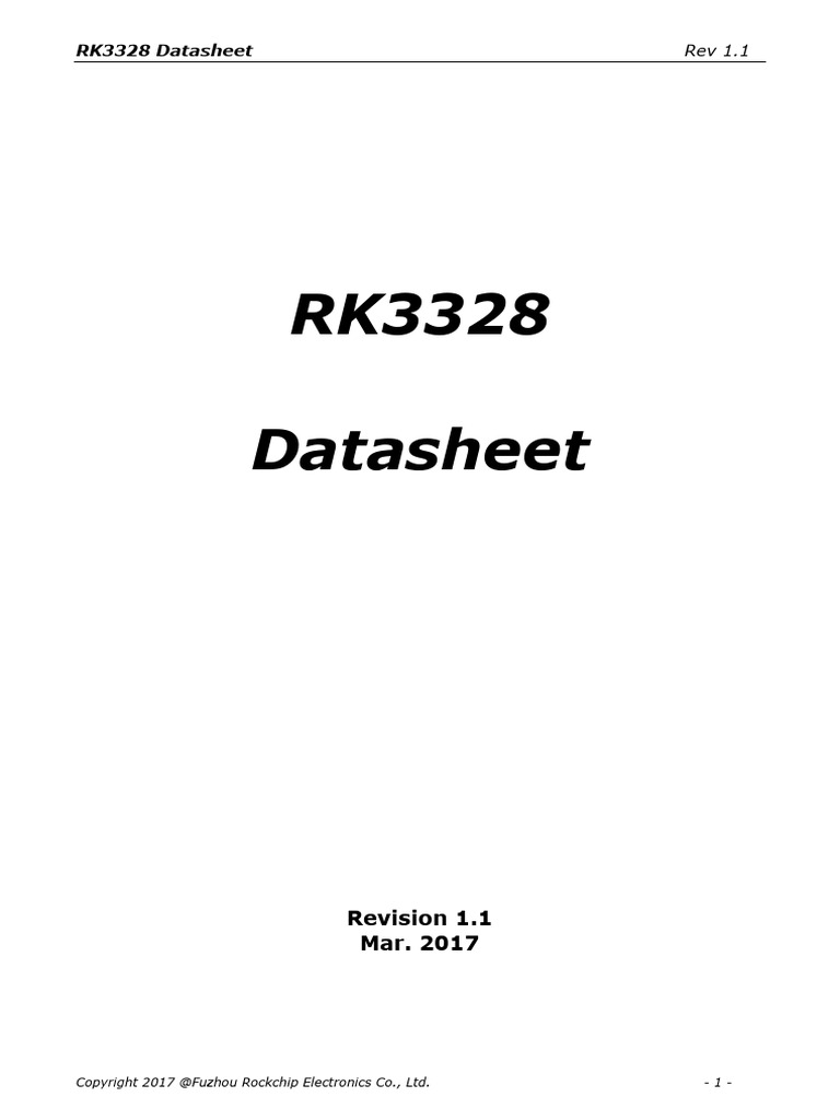 RK3328 Datasheet V1.1 | PDF
