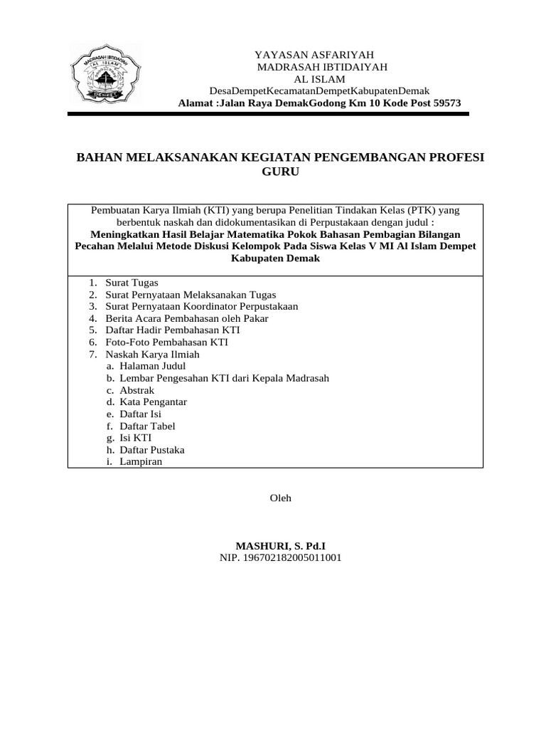 Laporan PTK - 1 | PDF