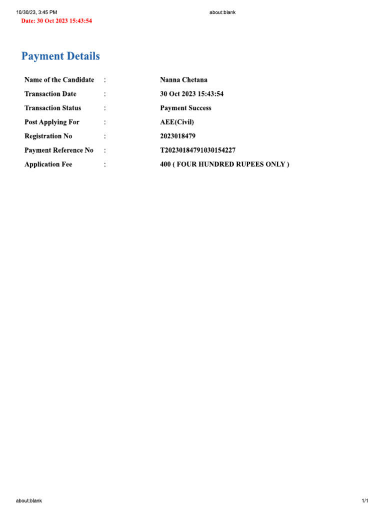 TTD Payment | PDF