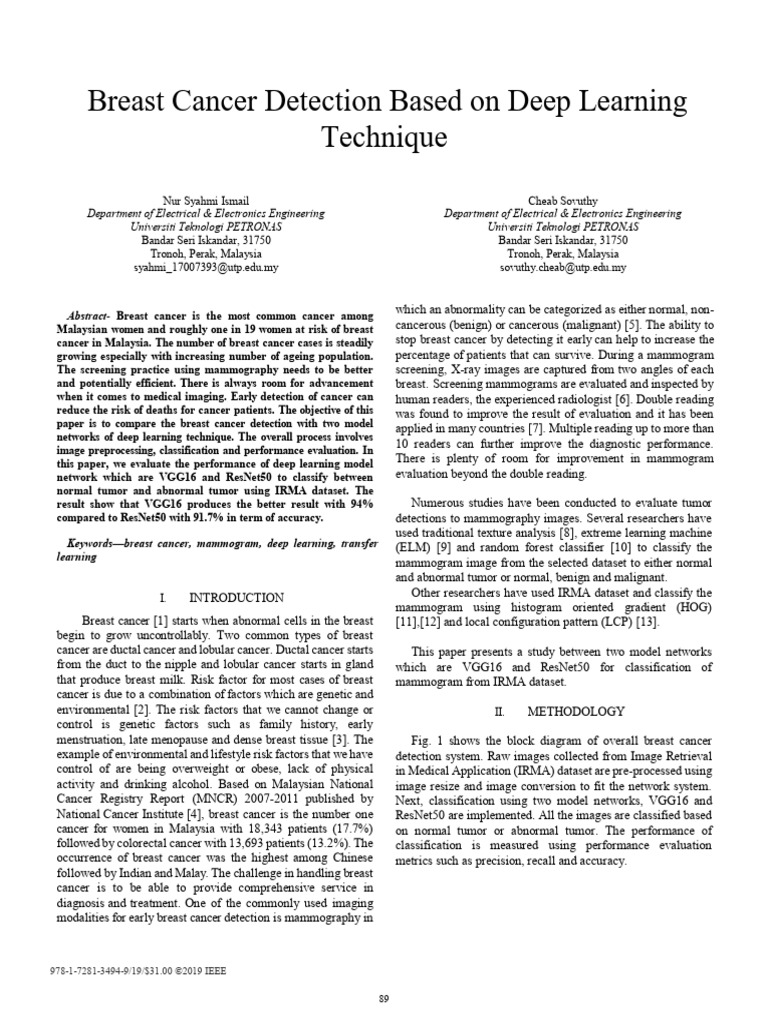 Breast Cancer Detection | PDF