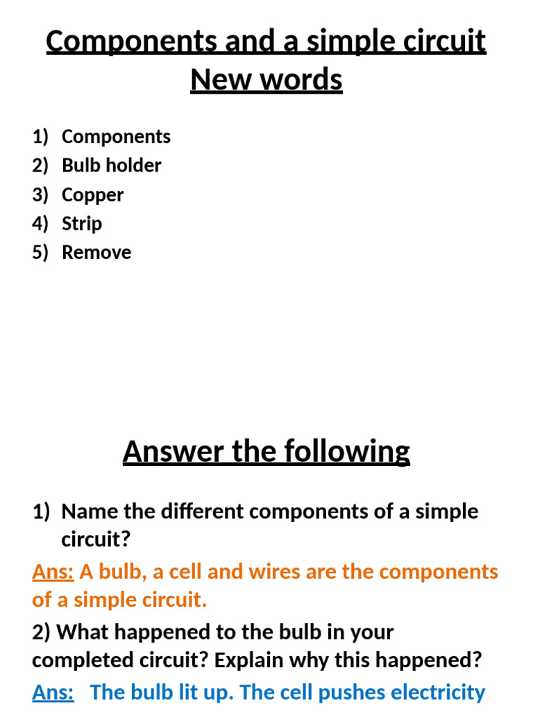 Components and A Simple Circuit | PDF