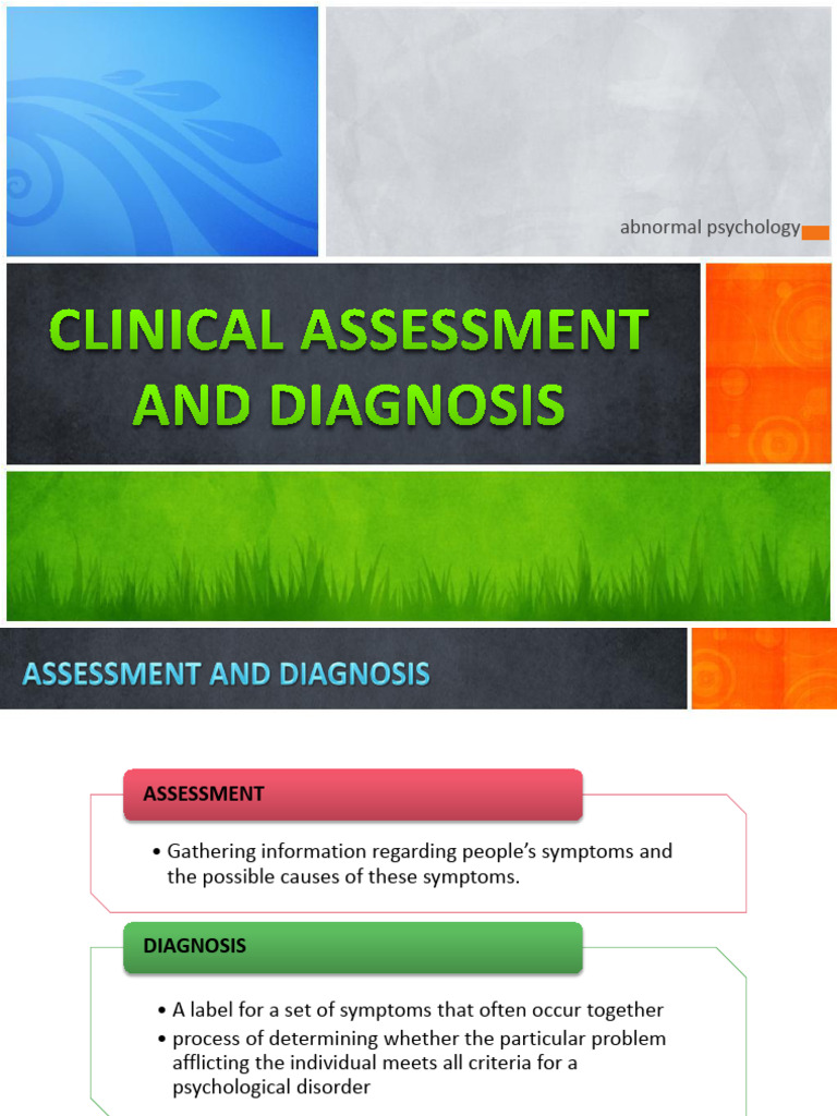 AbPsy Clinical Assessment - Diagnosis Review Lecture | PDF