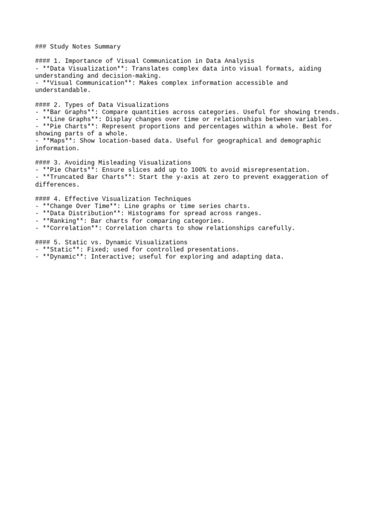 Study notes data visualization pdf