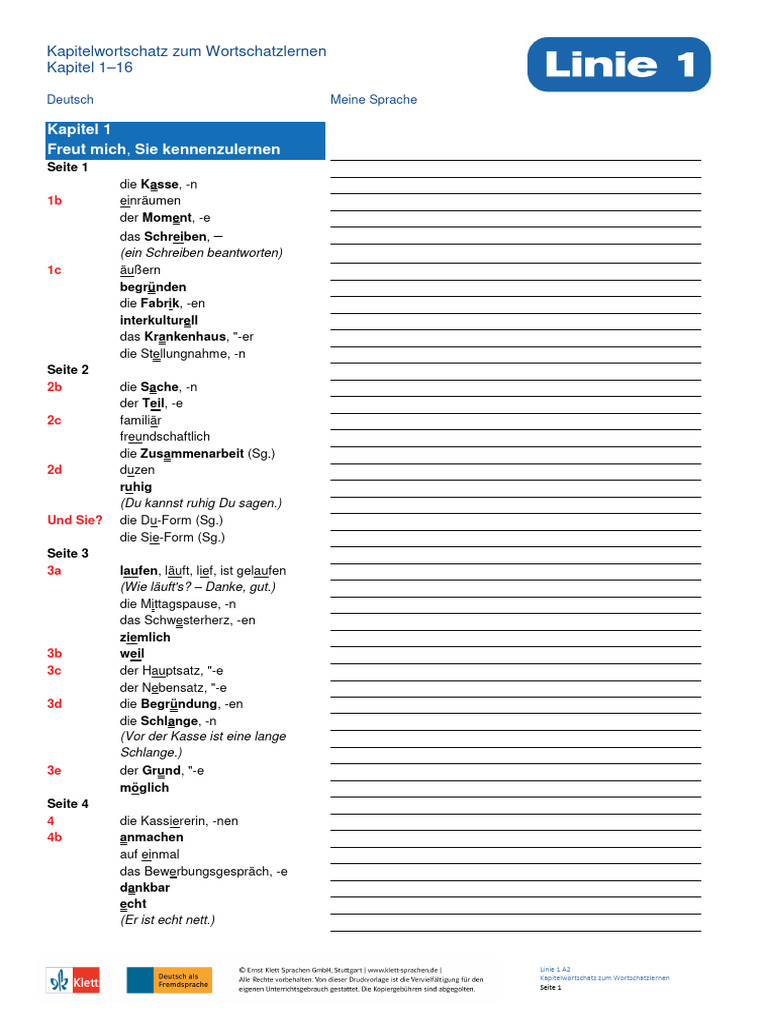 Linie 5F1 5FA2 2E1 5F 2D 5FMein 5FKapitelwortschatz 5F 28PDF 29-1 | PDF