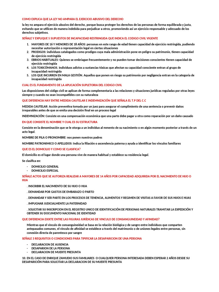 Como Explica Que La Ley No Ampara El Ejercicio Abusivo Del Derecho | PDF