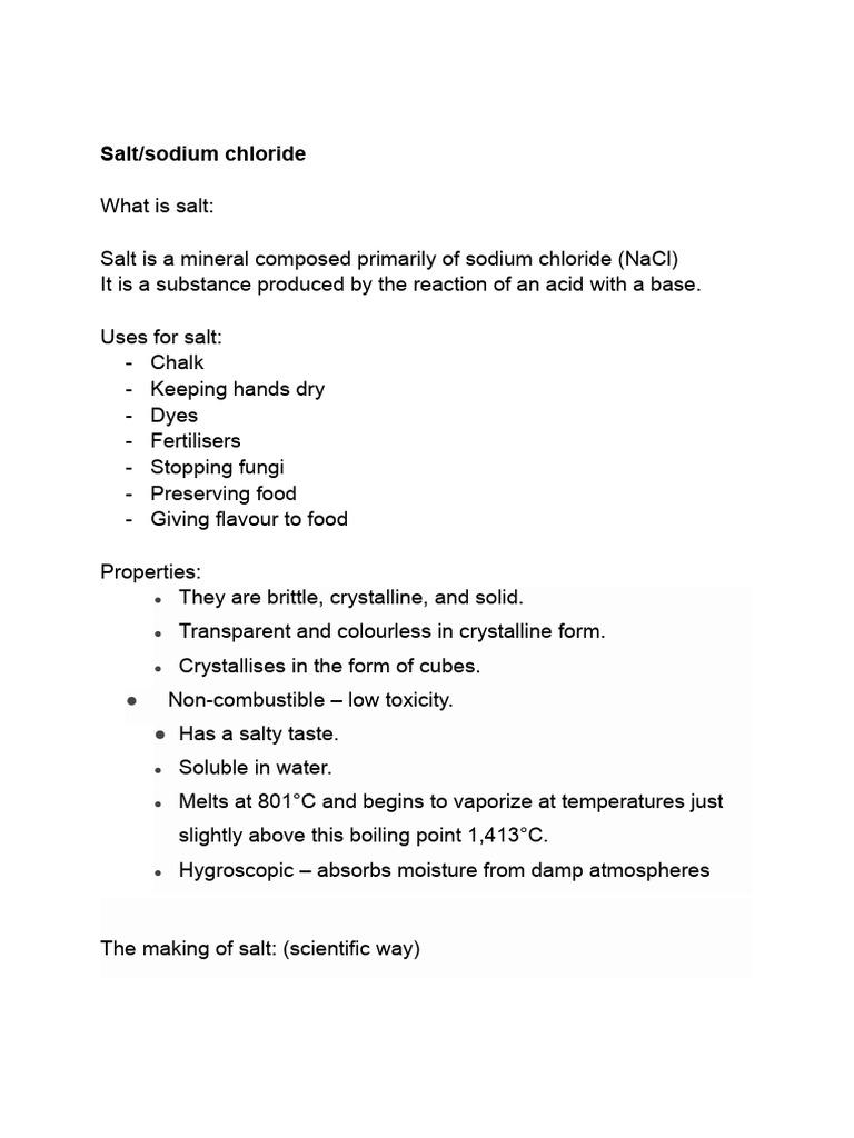 Science (Salt) | PDF | Cooking, Food & Wine | Science & Mathematics