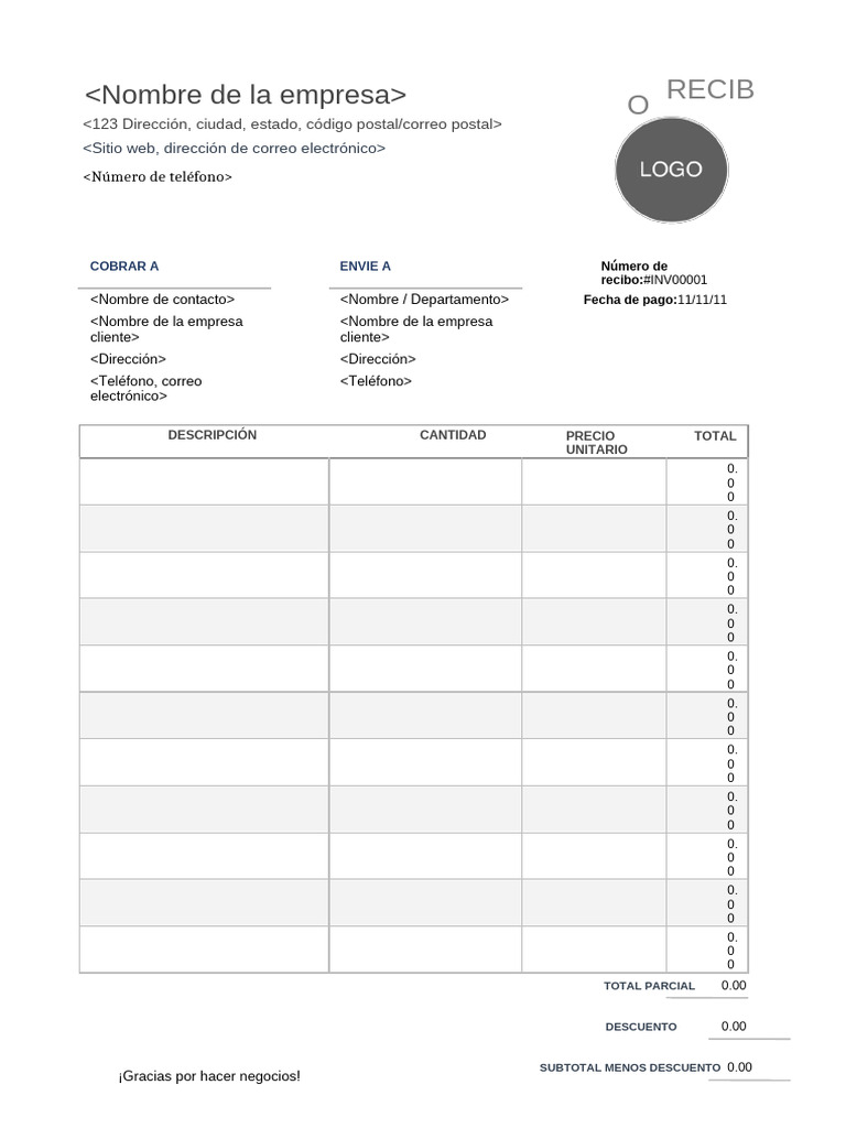ES Receipt Template 4 Word | PDF
