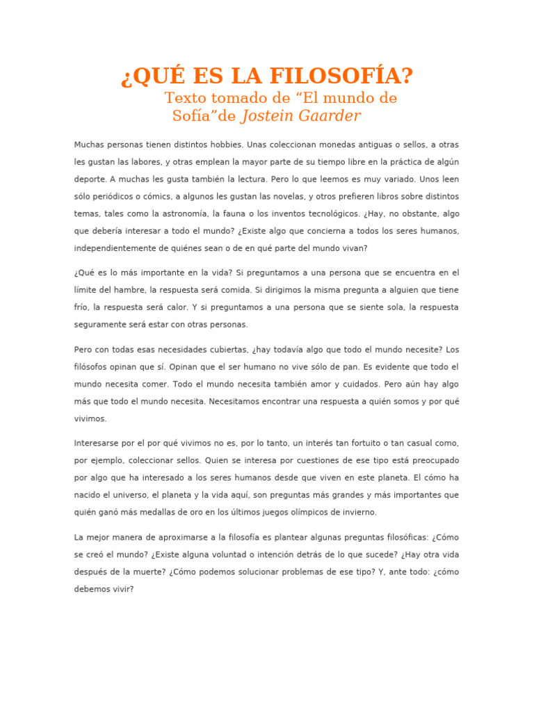 Qué Es La Filosofía | PDF