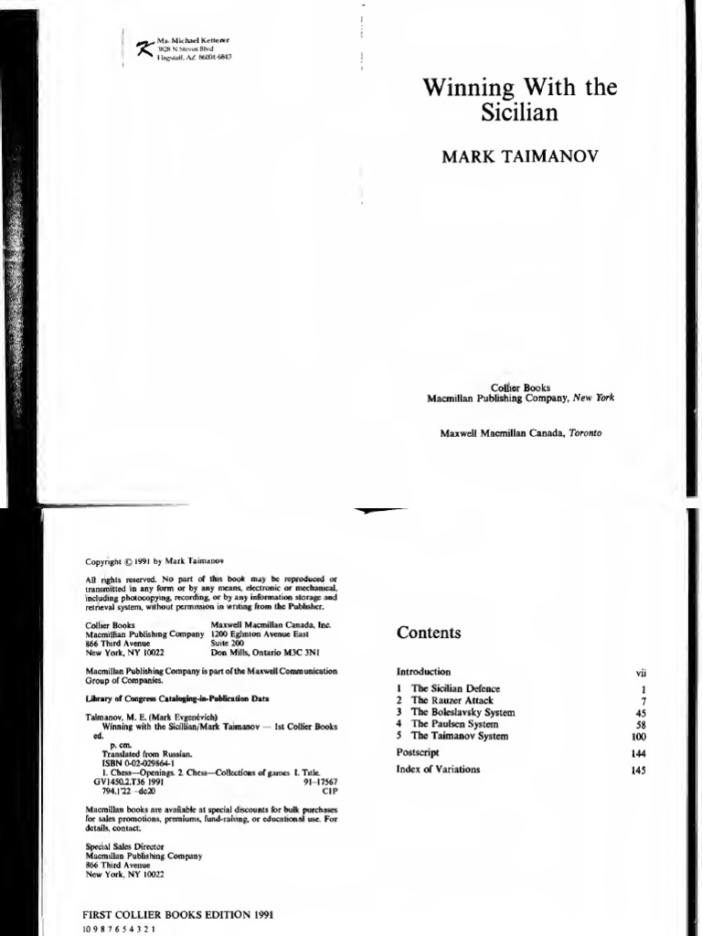 CHESS Grandmaster - Sicilian Defence - Winning With The Sicilian - Mark ...