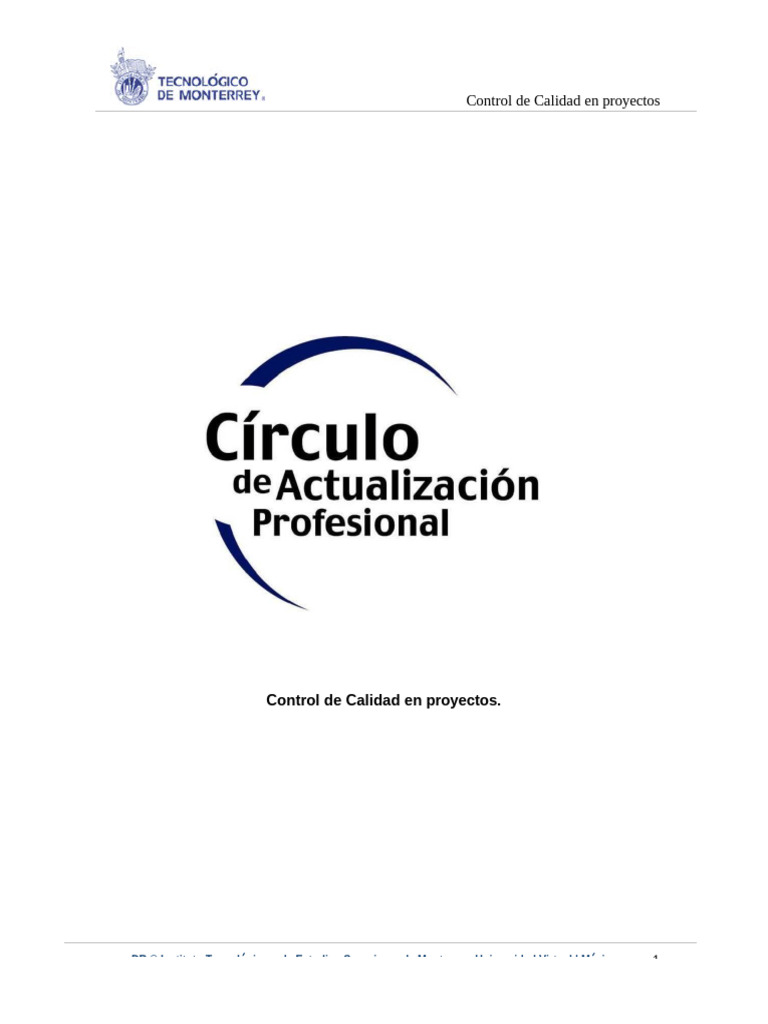 Control de Calidad en Proyectos | PDF