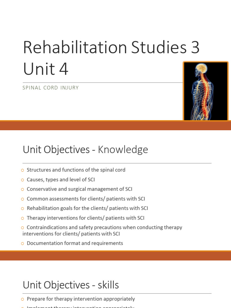 RS3 - Unit 4 - Spinal Cord Injury | PDF