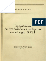 A. Jara. Importación de mano Indígena en Chile, siglo XVII