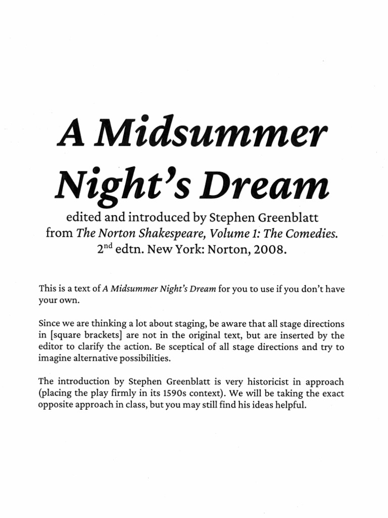 Text of Midsummer Night's Dream | PDF