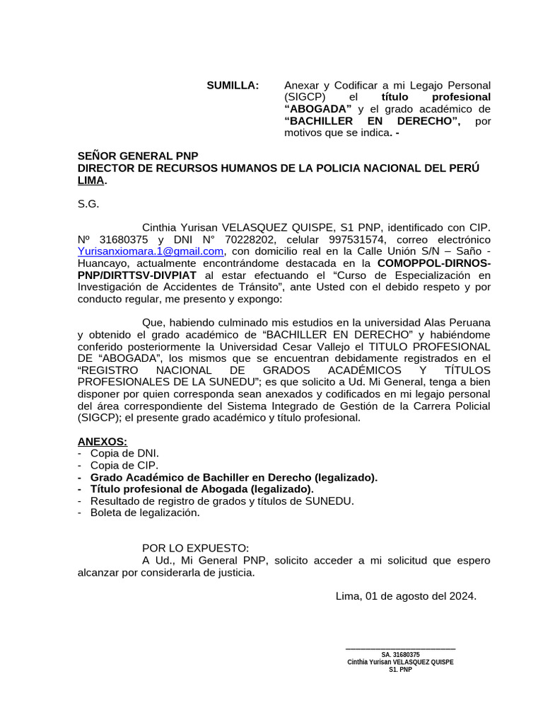 Solicitud para Anexar Documentos | PDF