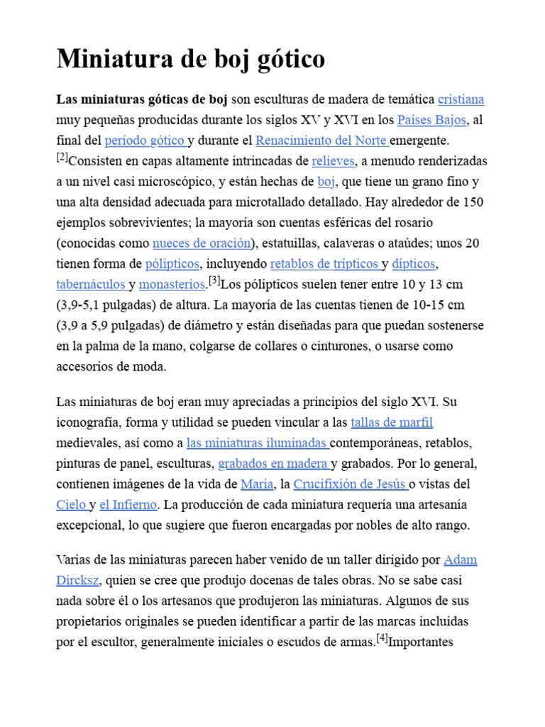 Miniatura de Boj Gótico | PDF