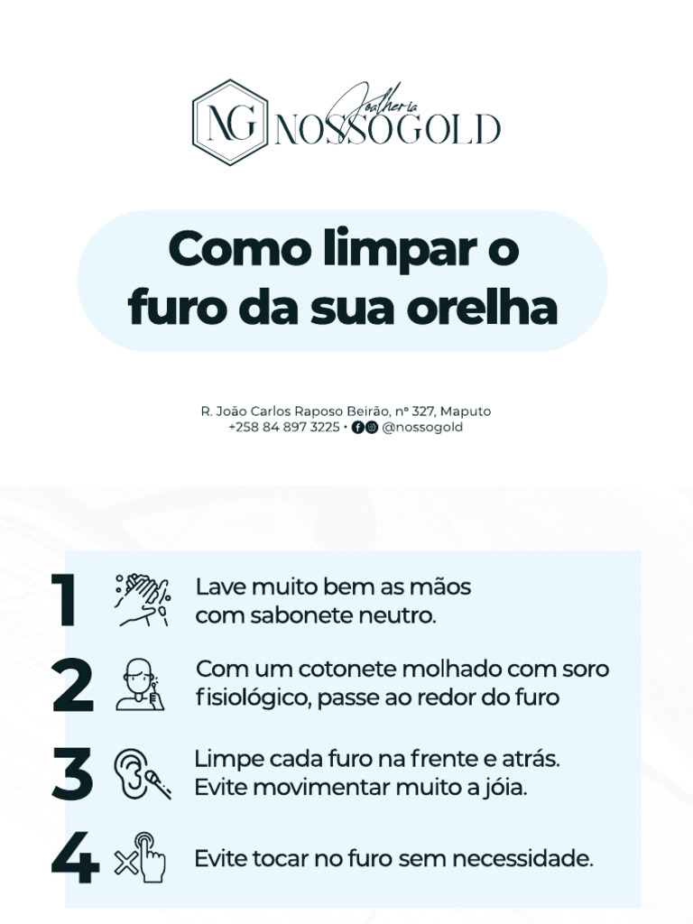 Como Limpar o Furo Da Orelha | PDF