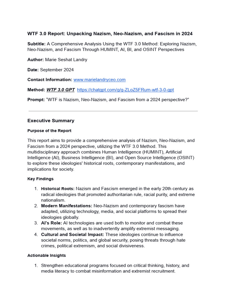 WTF 3.0 Report - Unpacking Nazism, Neo-Nazism, and Fascism in 2024 ...