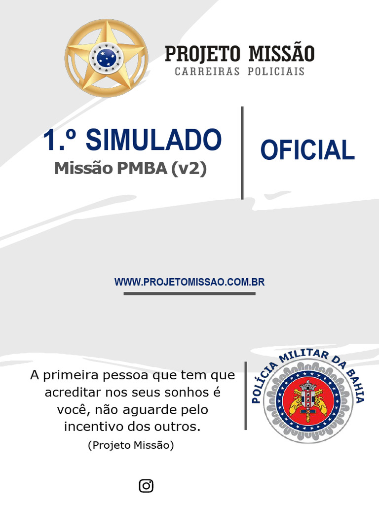 01-Simulado Missao Pmba v2 Oficial | PDF