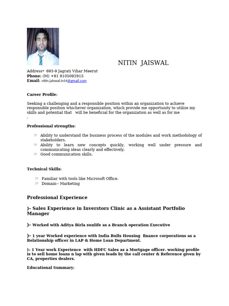 Updated CV of Nitin | PDF